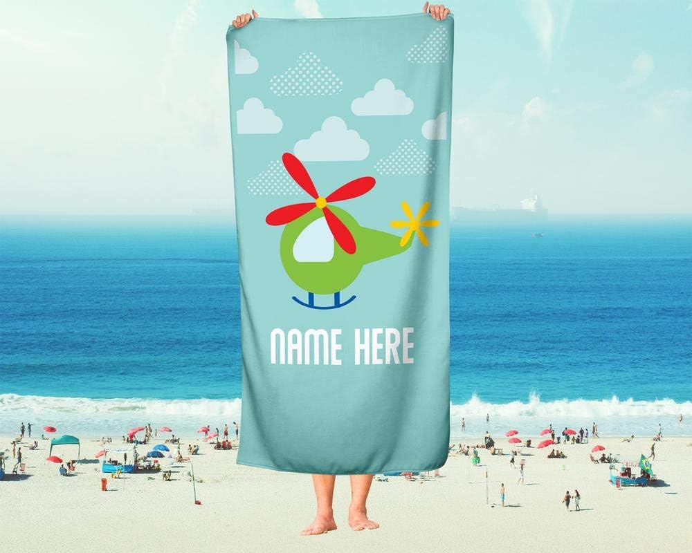Personalized Corner Extra Large Green Helicopter Towel