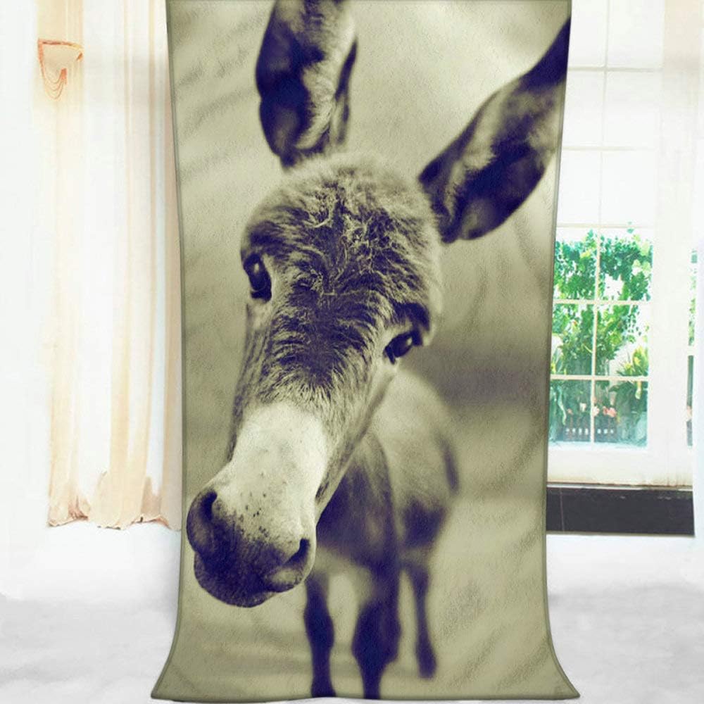 Moslion Comfy Bath Towel - Donkey Design 64x32 Inches