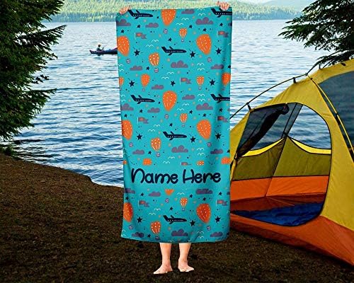 Extra Large Personalized Hot Air Balloon Towel for Kids