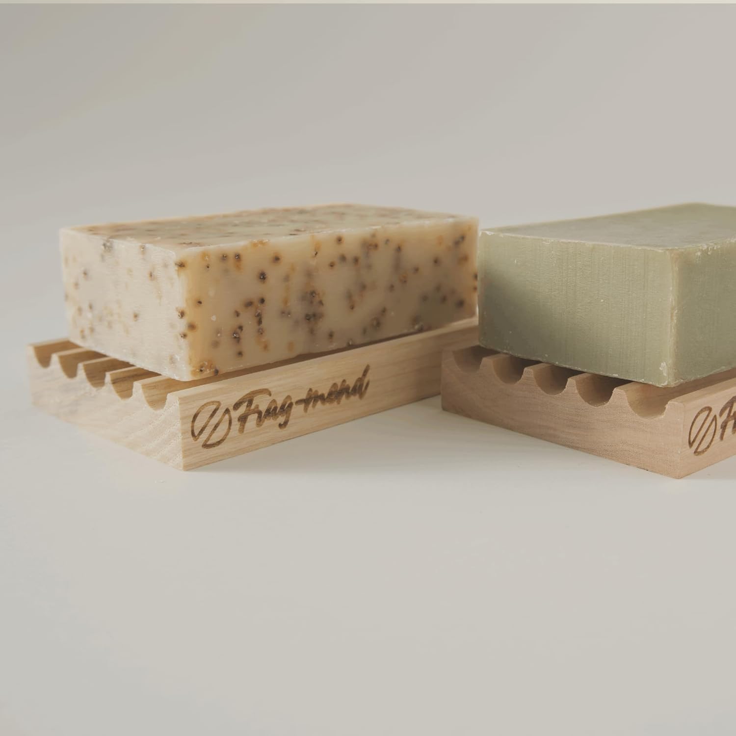 Frag-mend Wooden Soap Tray - Durable Non-Slip Eco-Friendly