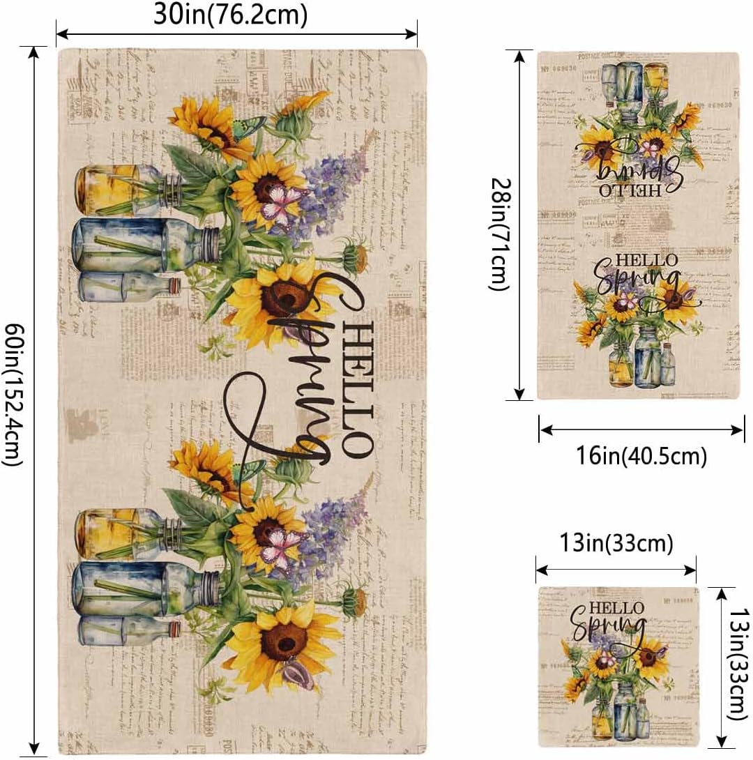 ZOE GARDEN Sunflower Lavender Bathroom Towel Set 3pc