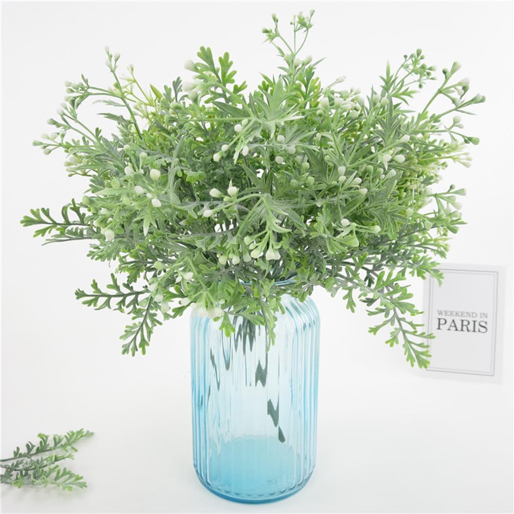 Shirfloral Frosted Pearl Artificial Grass Bushes 3Pcs