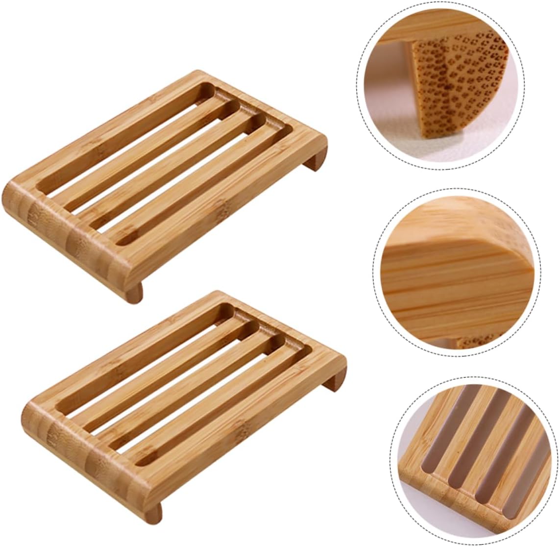 PRETYZOOM 2Pcs Stylish Soap Dish with Drainage 1