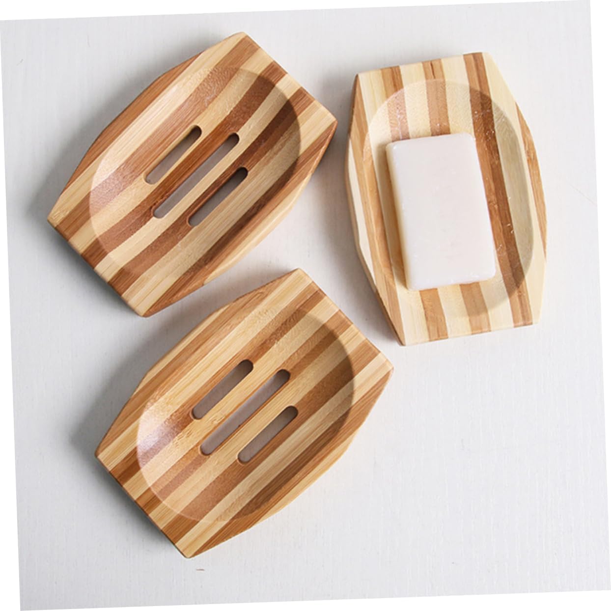 Luxshiny 2Pcs Hollow Soap Holder for Bathroom Kitchen with Self-Draining Design