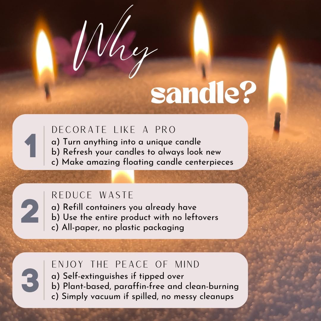 Foton Sandle Pearled Candle 10 Oz 15 Wicks Non Toxic 60 Hour Burn