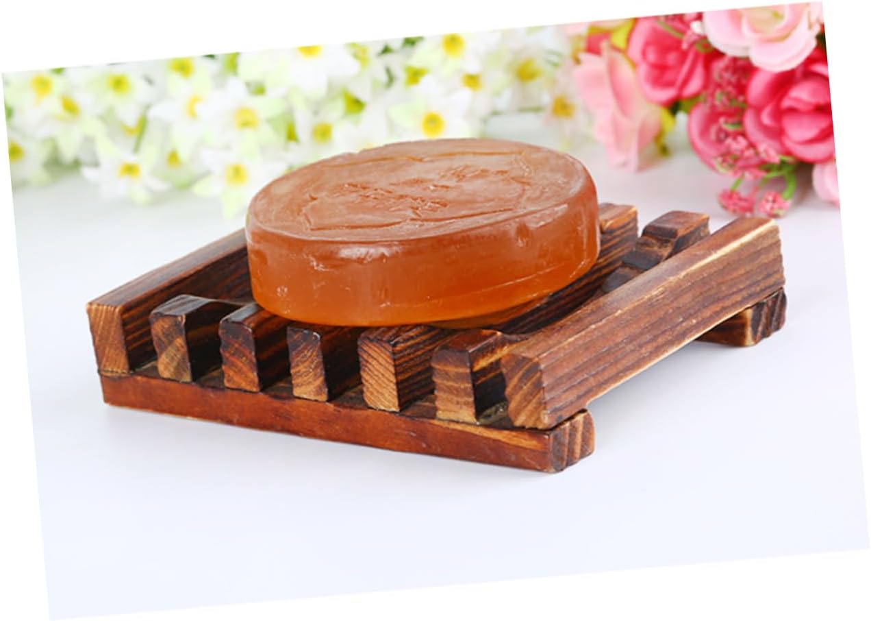 BESTOYARD 4PC Natural Wooden Soap Holder for Kitchen Bathroom 1