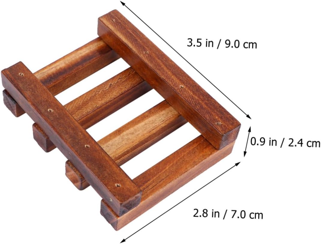 Cabilock Retro Wooden Soap Dish Holder for Shower