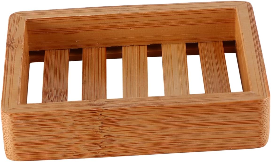 Luxshiny Bamboo Soap Holder Wooden Drainage Tray 1