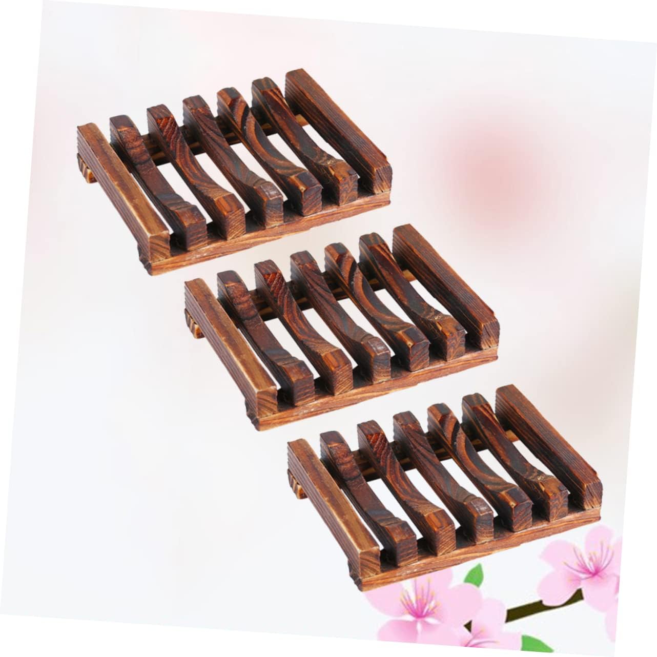Cabilock Wooden Soap Holder Anti-Slip Bath Rack