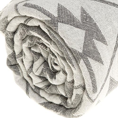 Bersuse Turkish Towel Set of 6 - 37x70 Inches Silver Gray