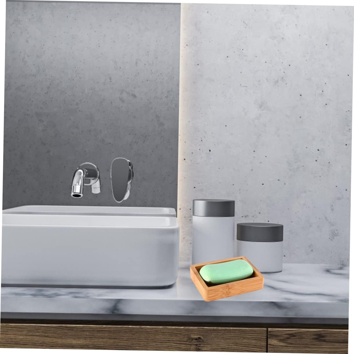 BRIGHTFUFU Bamboo Soap Holder with Self-Draining Design