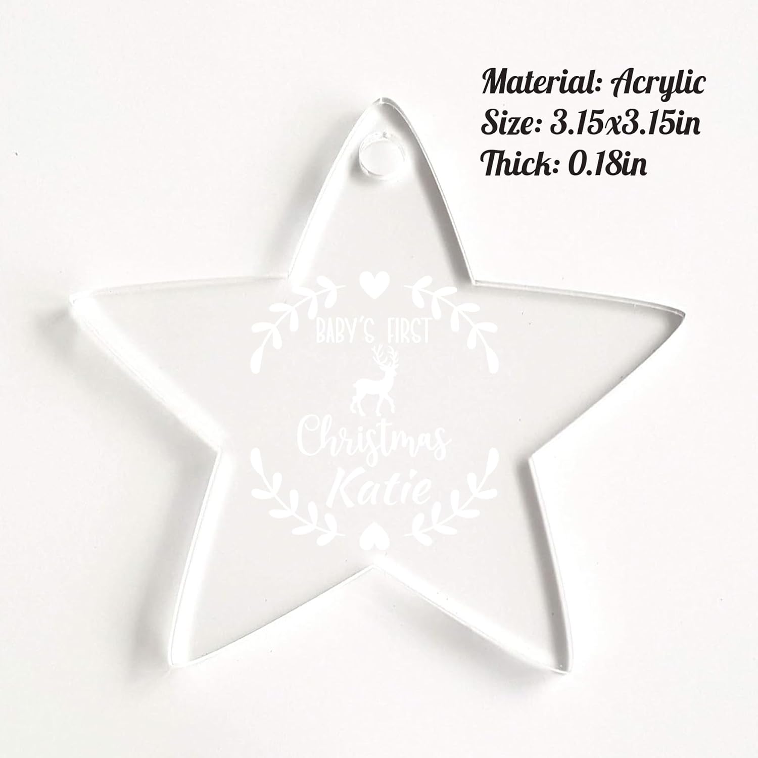 Personalized Babys First Christmas Acrylic Ornament