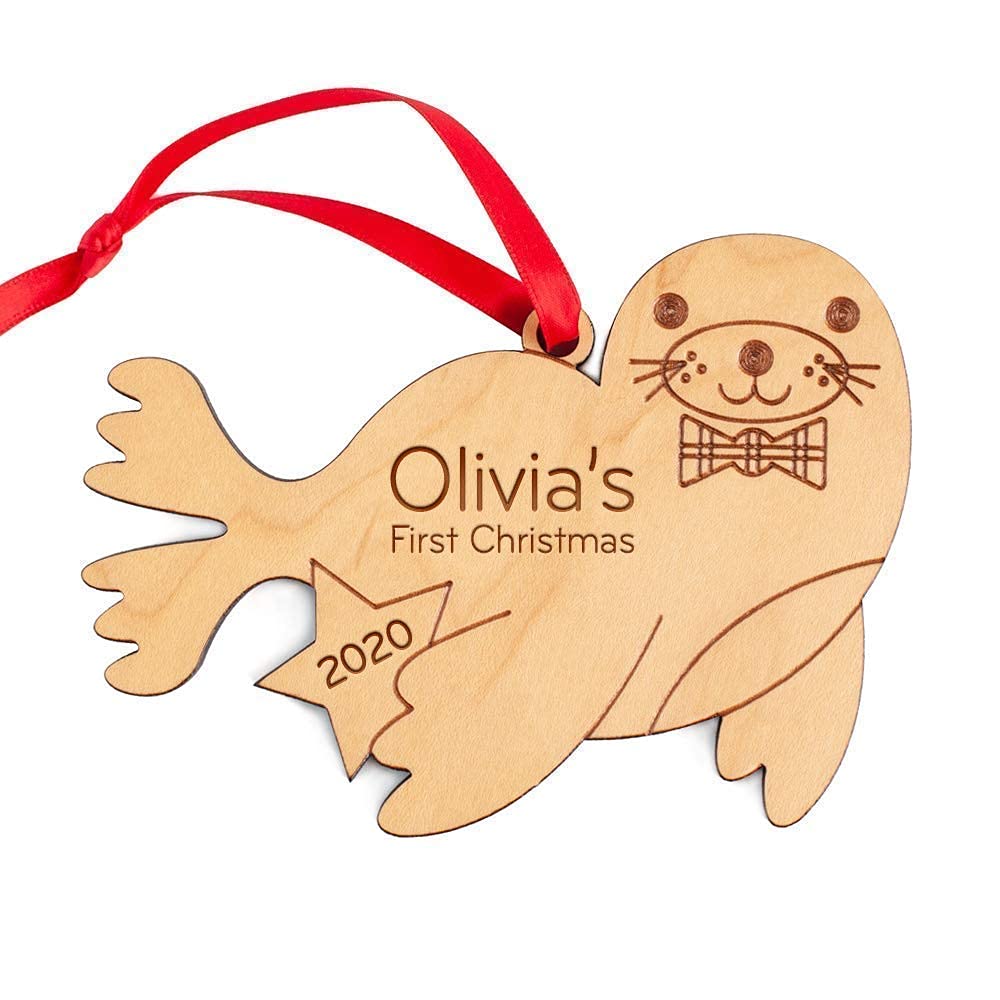 Graphic Spaces Seal Ornament 2024 Babys First Christmas