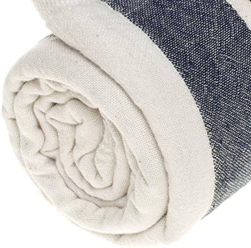 Bersuse Dark Blue Turkish Towel Set of 3