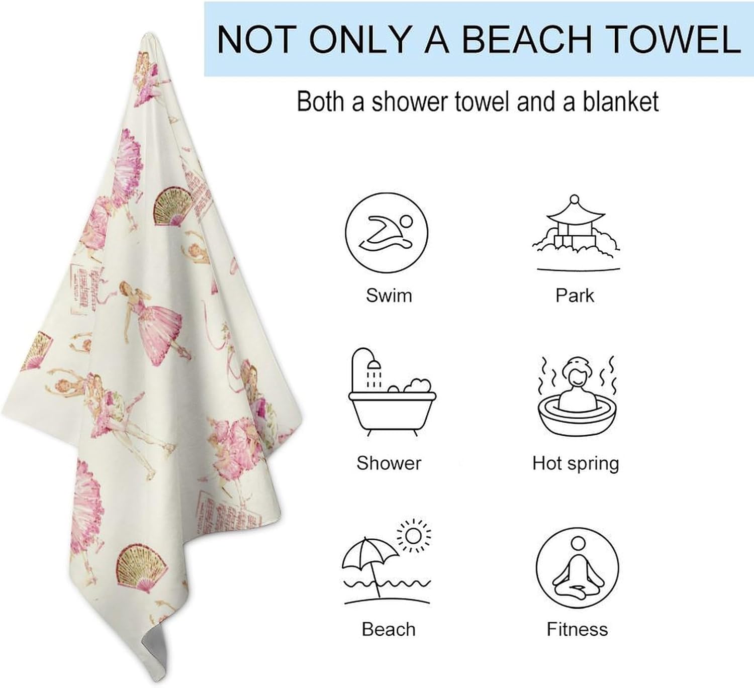ERHN Retro Dancing Girl Beach Towel 130x80cm 1