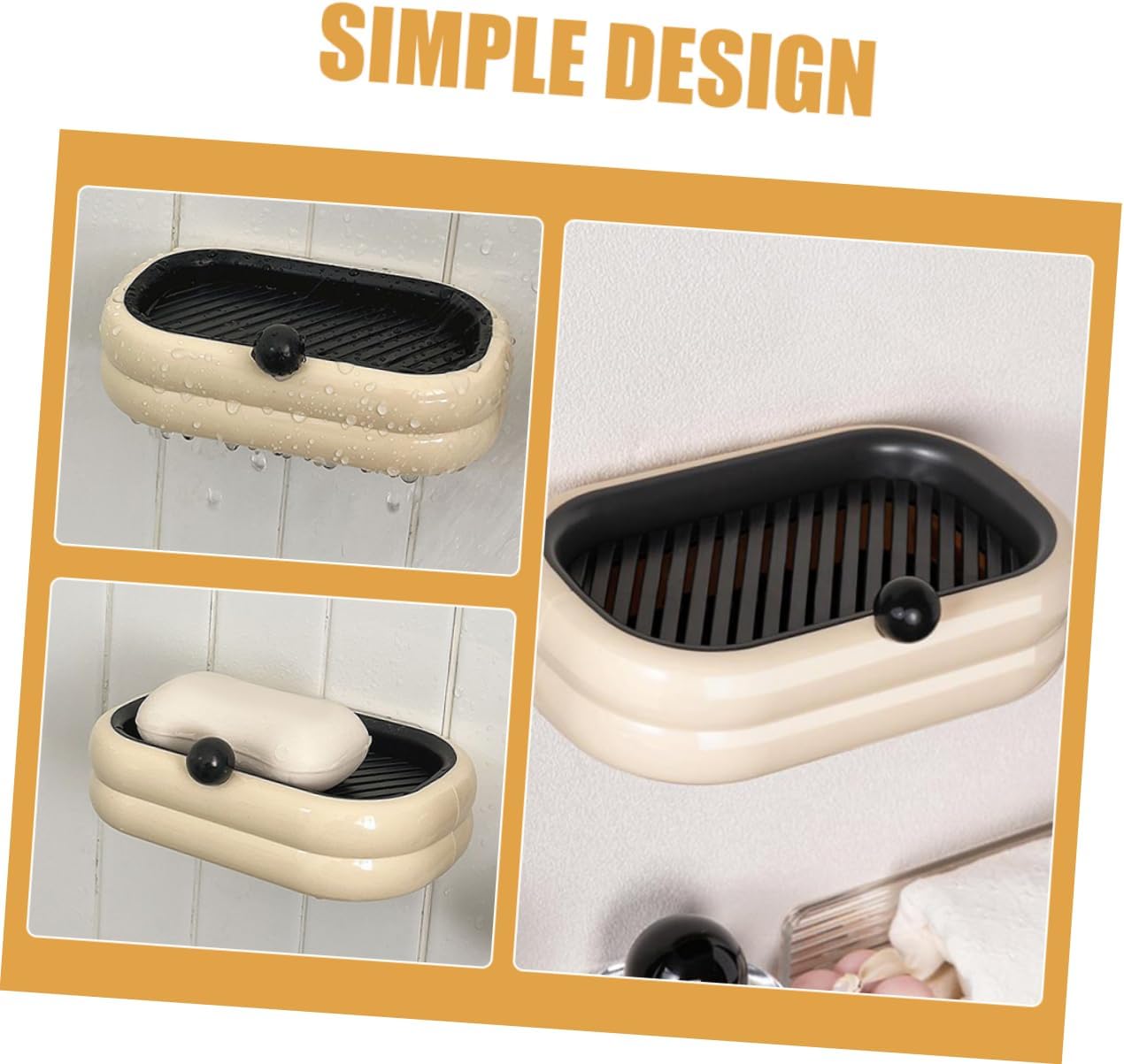 Amosfun Dual Drain Soap Dish Holder for Wall