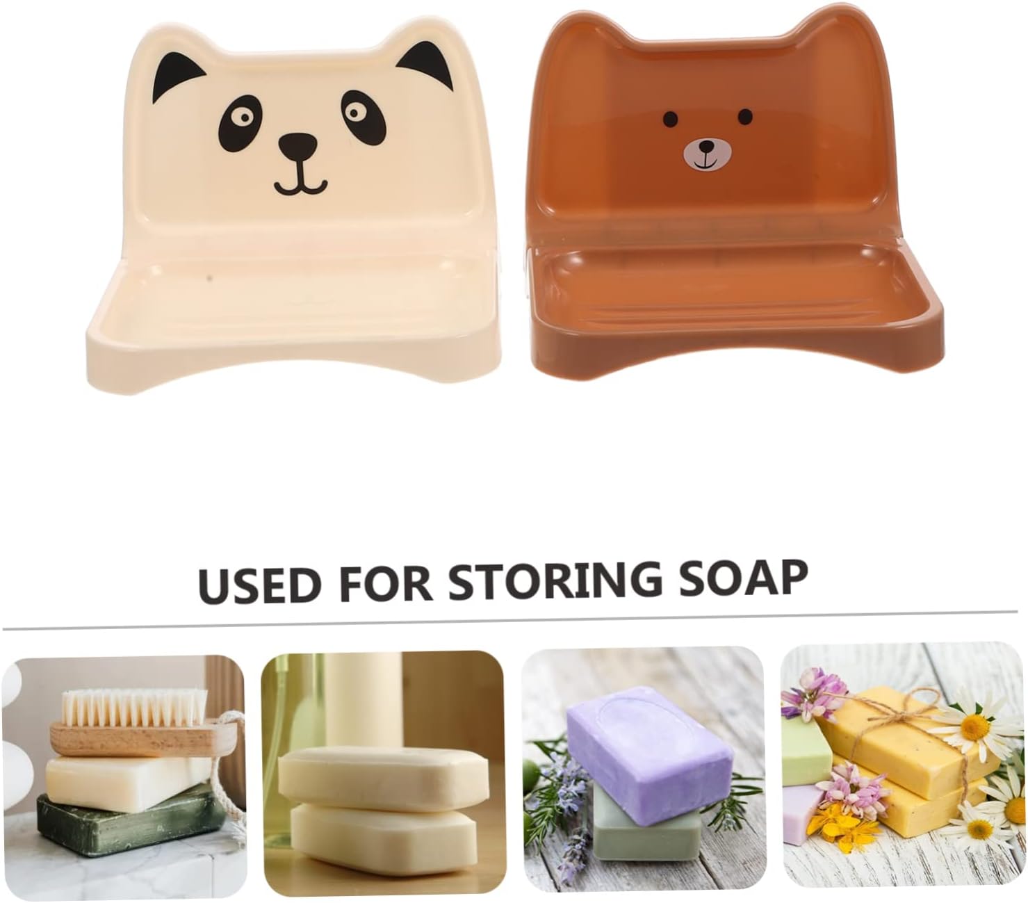 4pcs Wall-Mounted Soap Dish Quick Dry Holder