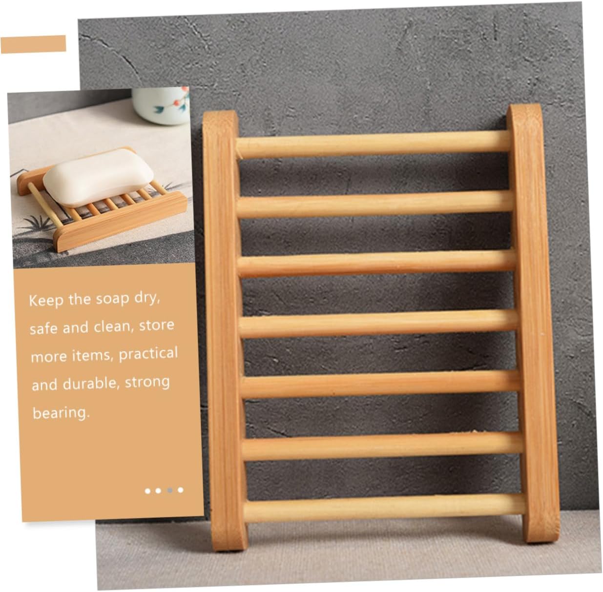 Wooden Soap Holder Bathroom Soap Dish with Drainage