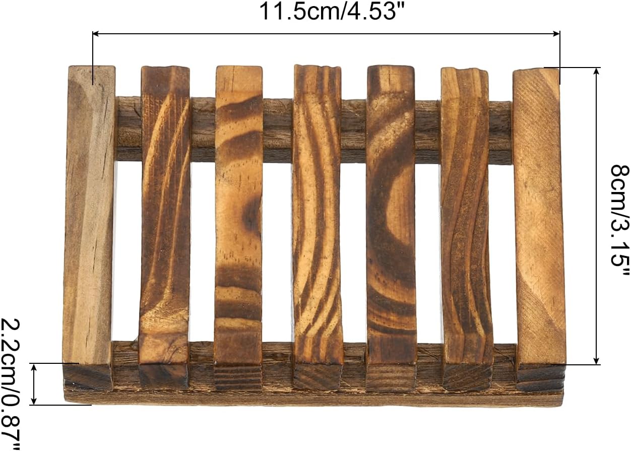 Uxcell Wooden Soap Tray 1Pcs - Retro Design Bamboo Soap Dish