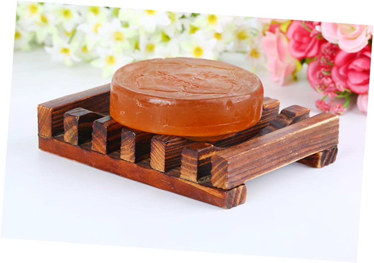 Luxshiny 4-Piece Bamboo Soap Holder Set