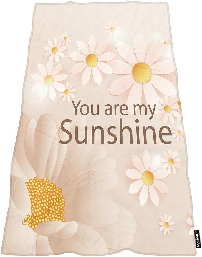 Comfy Bath Towel You Are My Sunshine with Sunflowers