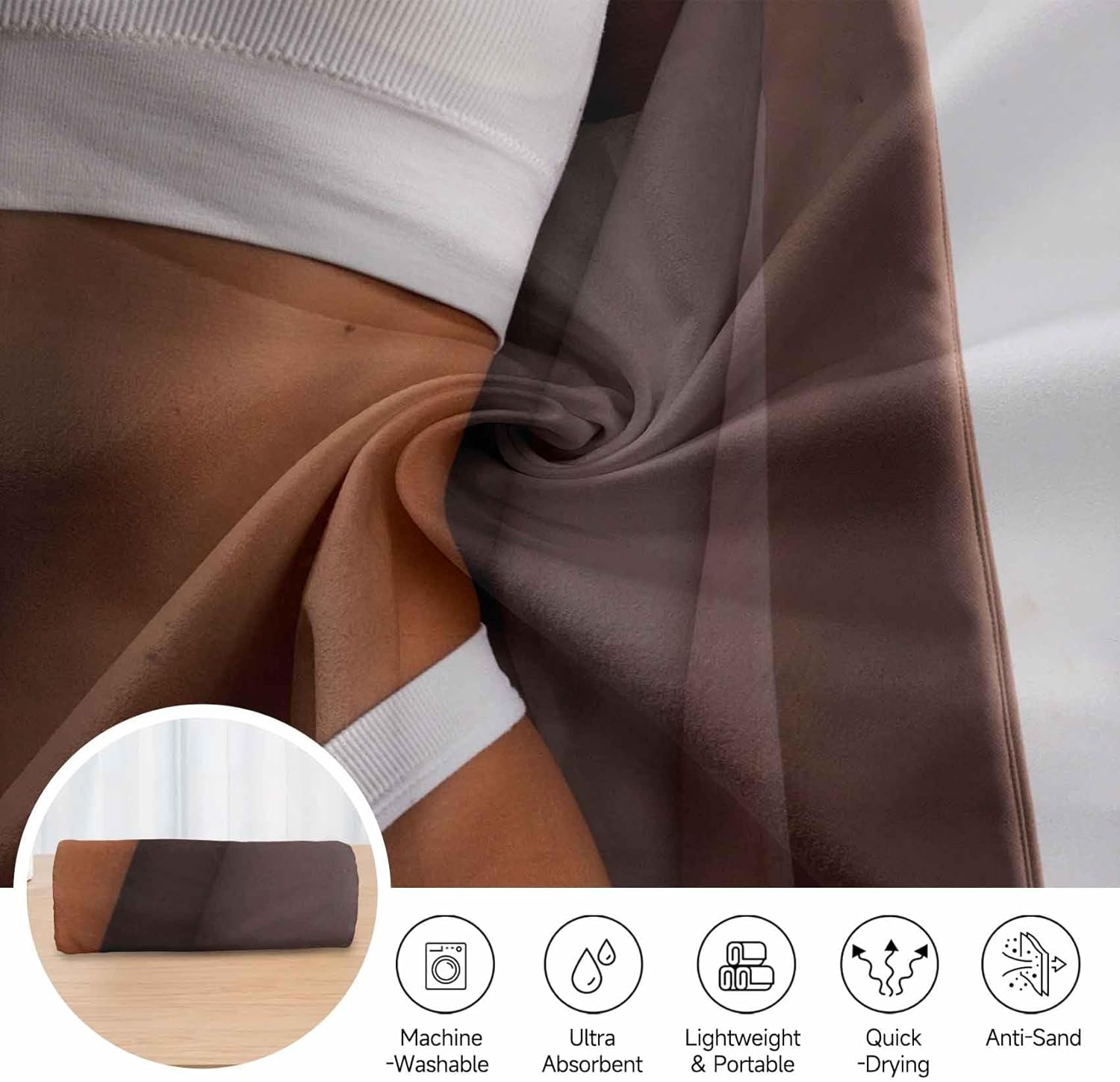 PolXmyxor Magnetic Beach Towel with Buckle 27x52