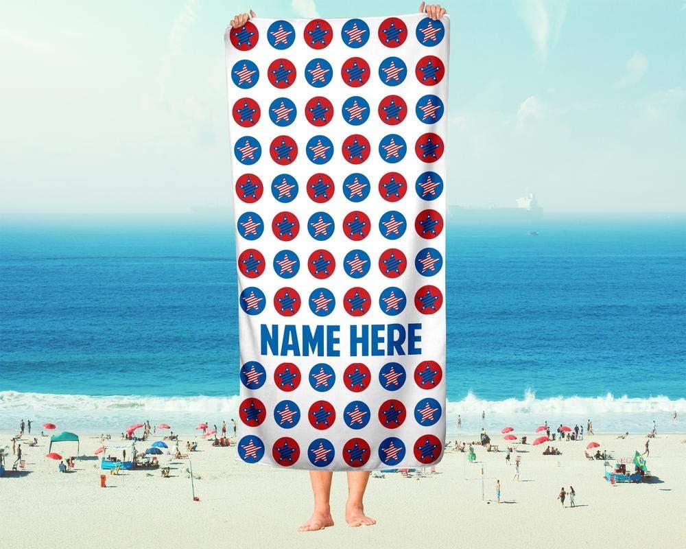 Extra Large Custom America Stars Towel - Personalized for Kids and Adults