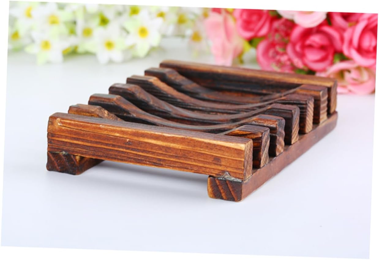 BESTOYARD 4PC Natural Wooden Soap Holder for Kitchen Bathroom 1