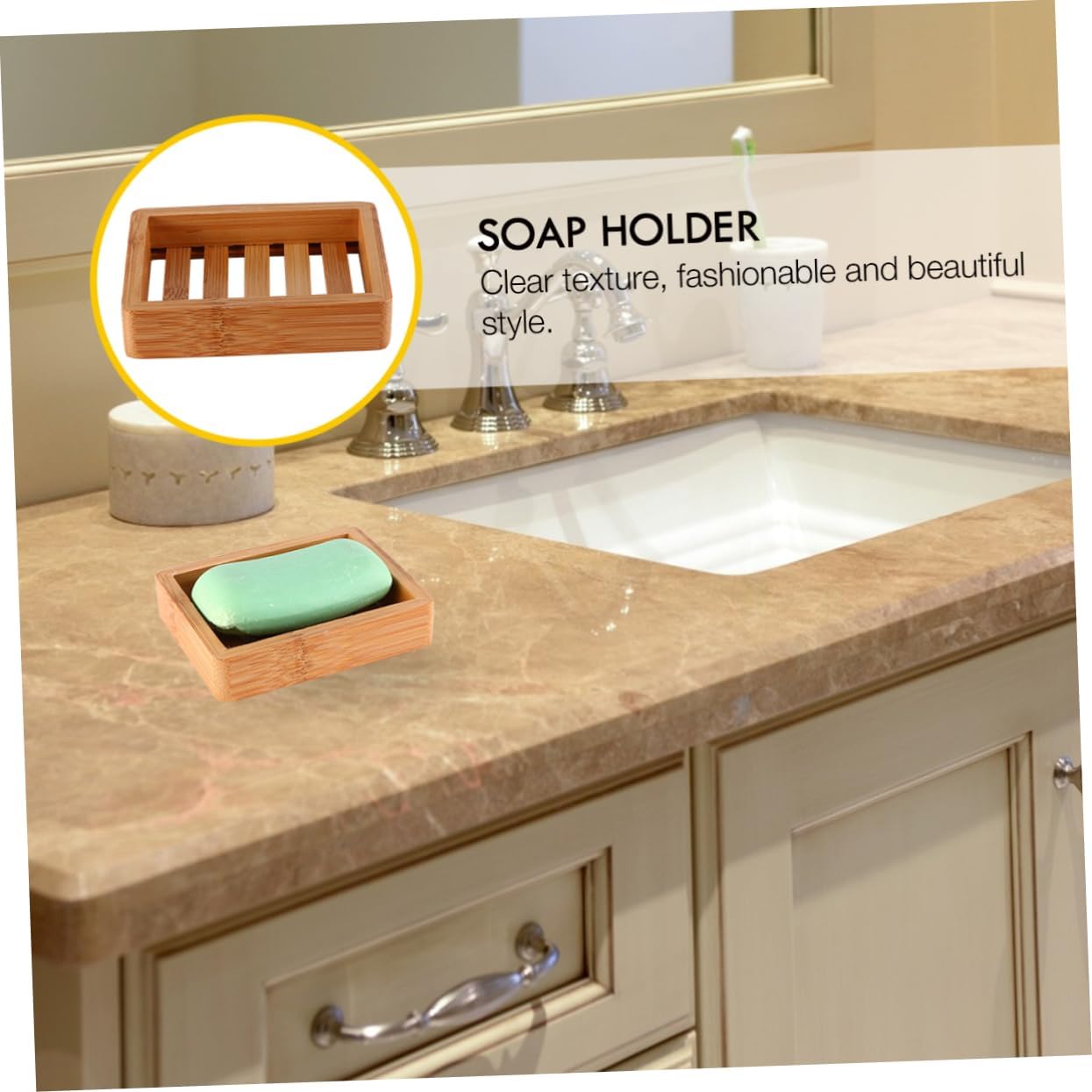 Bamboo Soap Dispenser Leaf Shape Wood Holder