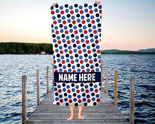 Extra Large Personalized Dots Pattern Towel for Kids and Adults