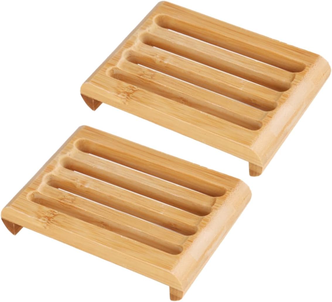2pcs LIFKICH Soap Dish with Drain for Bathroom