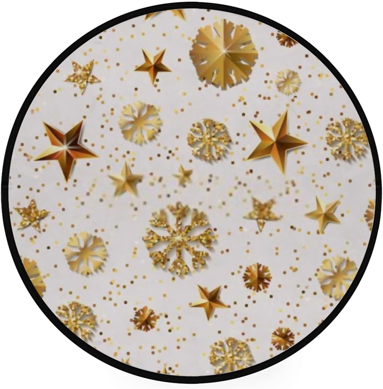 Vantaso 4ft Round Christmas Rug for Kids Playrooms and Living Rooms
