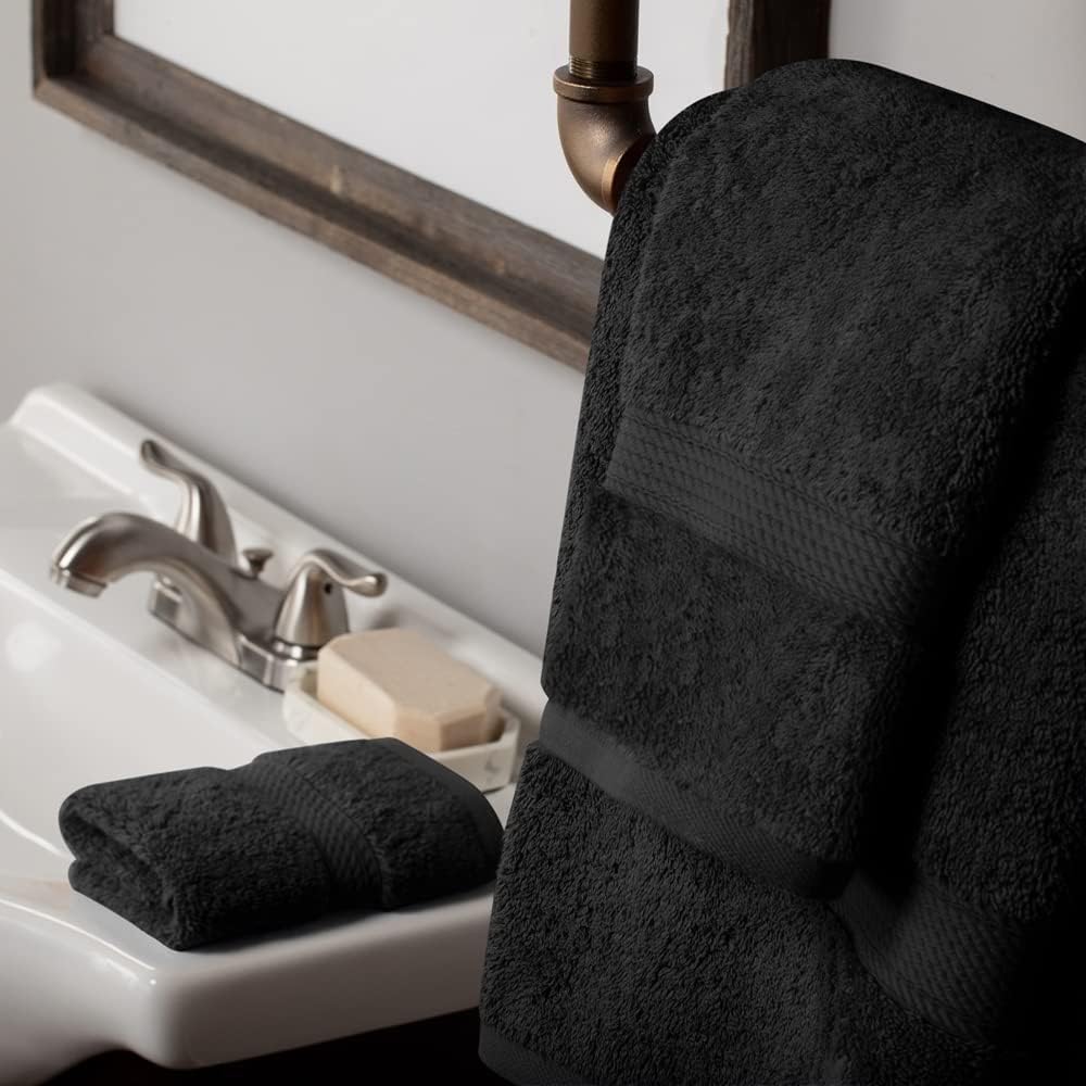 Superior Egyptian Cotton Pile 3 Piece Towel Set - Black