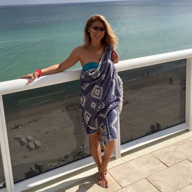 Bersuse 100 Cotton Turkish Beach Towel Set of 3