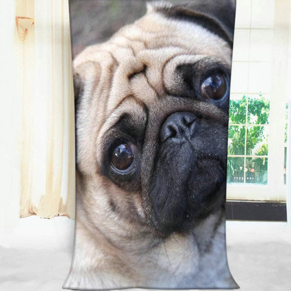 Moslion Soft Bath Towels for Pug Dogs and People 64x32 Inches