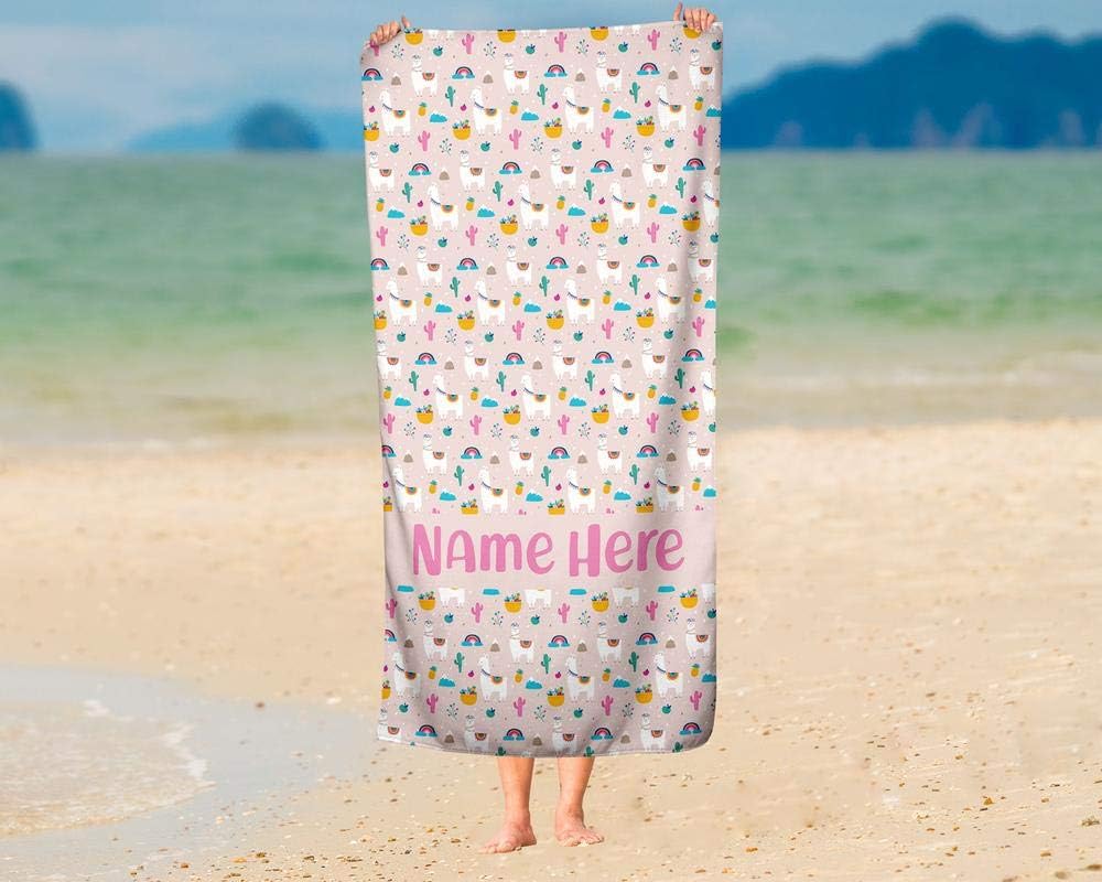 Extra Large Pink Llama Towel for Kids and Adults 1