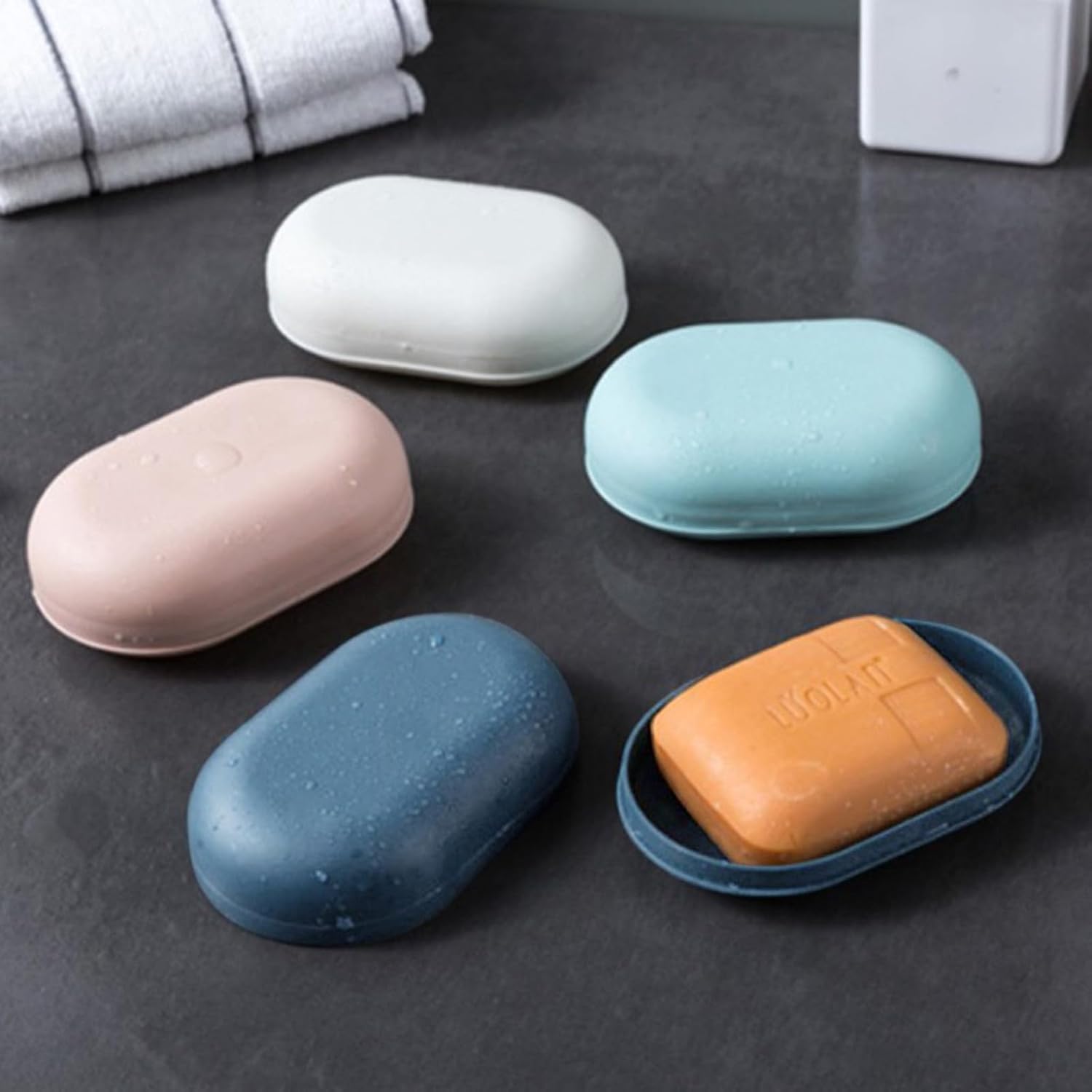Portable Soap Dish with Leakproof Lid for Travel and Home Use