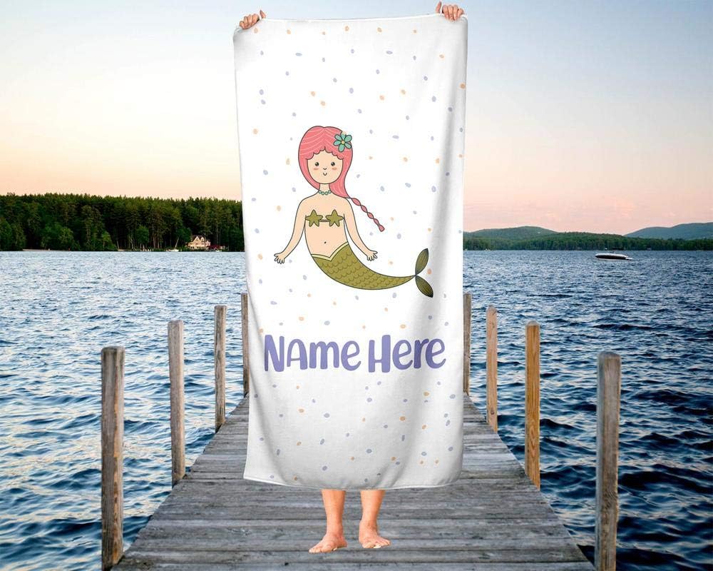 Extra Large Mermaid Towel for Kids - Customizable