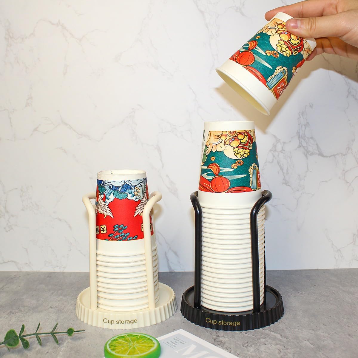 2-Pack Plastic Bathroom Cup Dispenser for 3-7 oz Cups