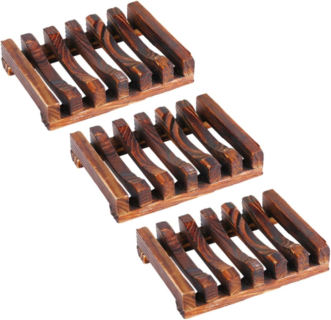 Cabilock Wooden Soap Holder Anti-Slip Bath Rack