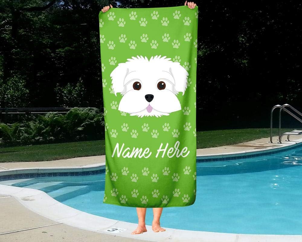 Personalized Corner Extra Large Pet Maltese Towel for Kids