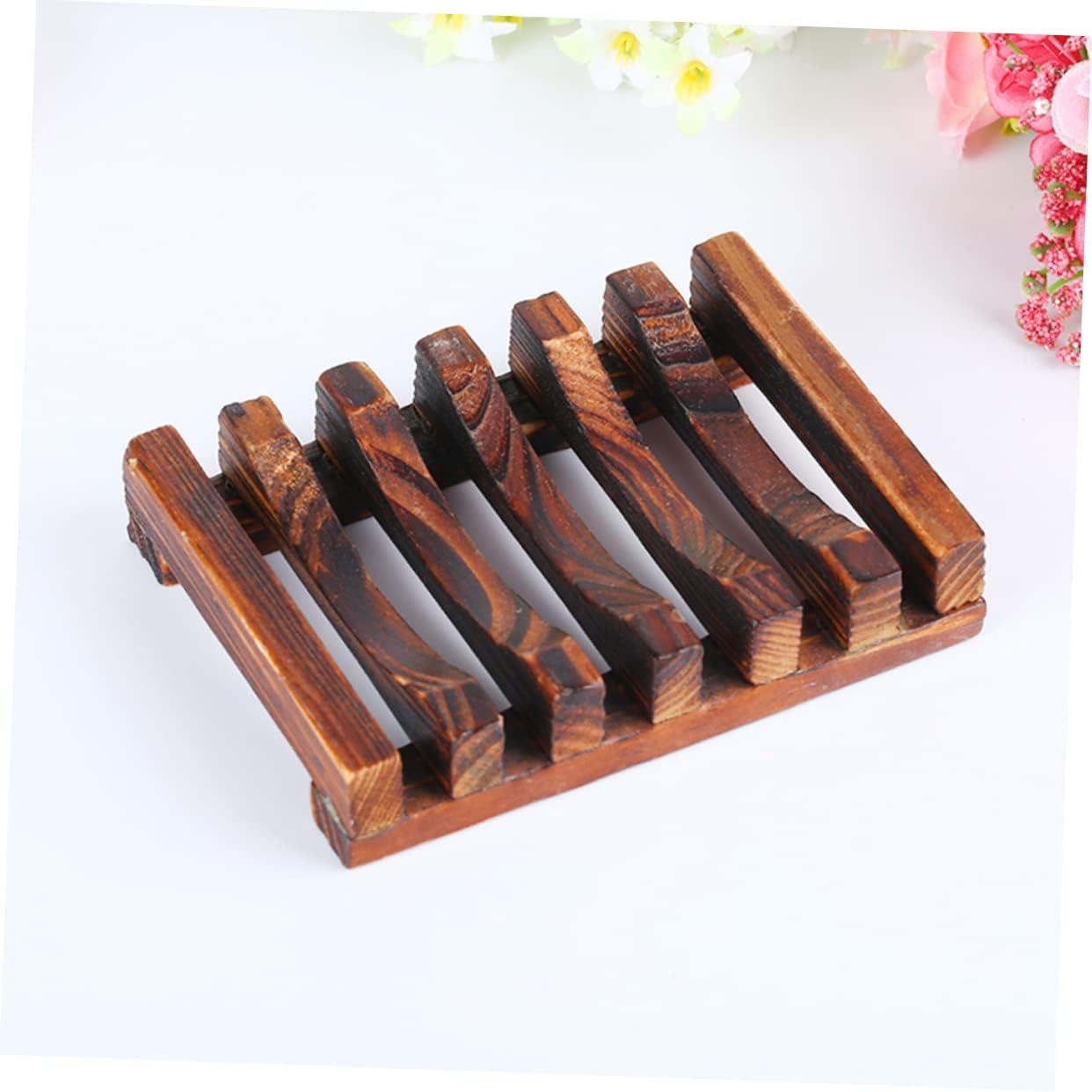 Luxshiny 4-Piece Bamboo Soap Holder Set