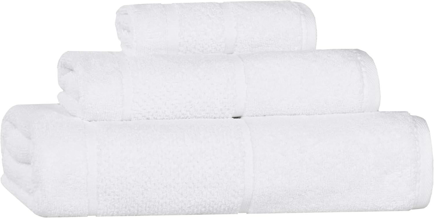 Superior Mile 3-Piece Viscose Cotton Towel Set with Border Detail