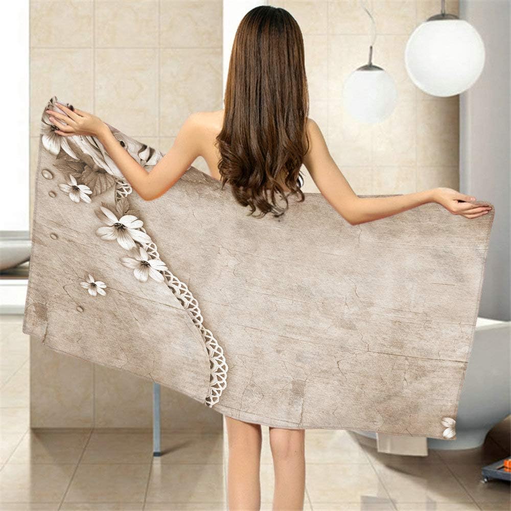 Moslion Vintage Rose Bath Towel 64x32 Inches