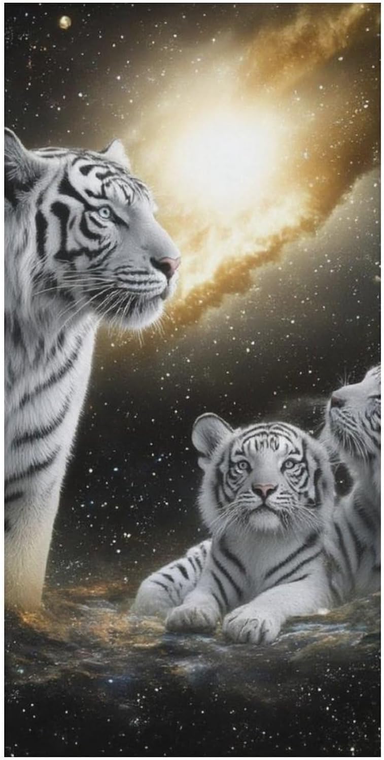 4SEE Oversize Velvet Beach Towel with Galaxy Design