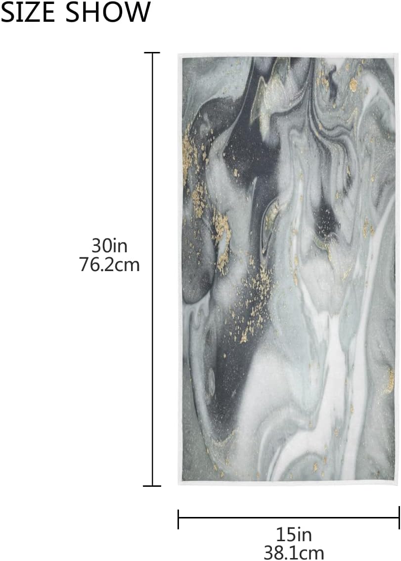 ALAZA Gray Marble Print Ink Style Bath Towel