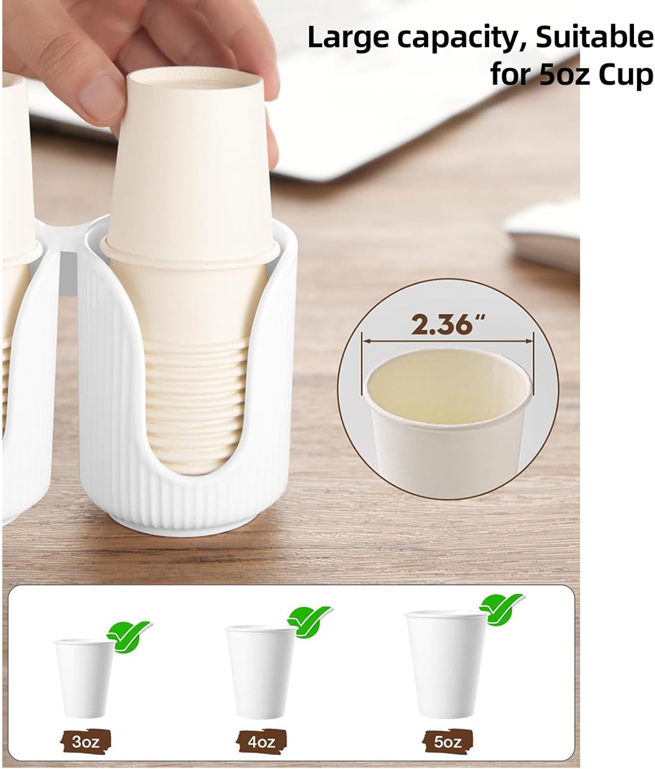 Double Bathroom Cup Holder for 3-5oz Paper Cups