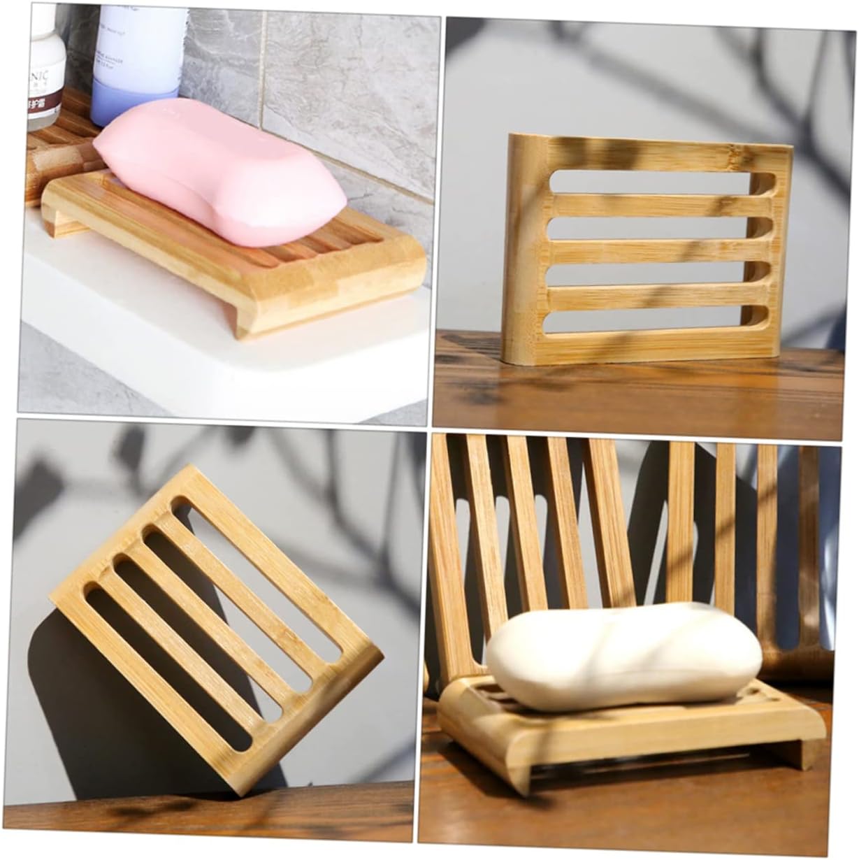 2pcs LIFKICH Soap Dish with Drain for Bathroom