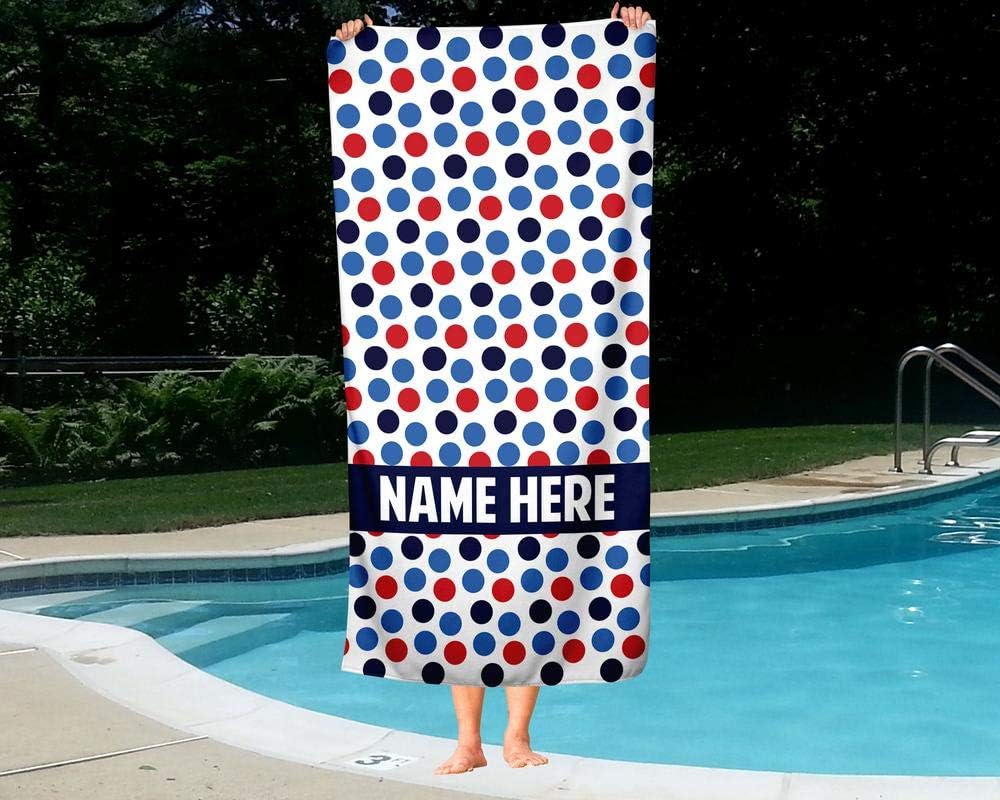 Extra Large Personalized Dots Pattern Towel for Kids and Adults