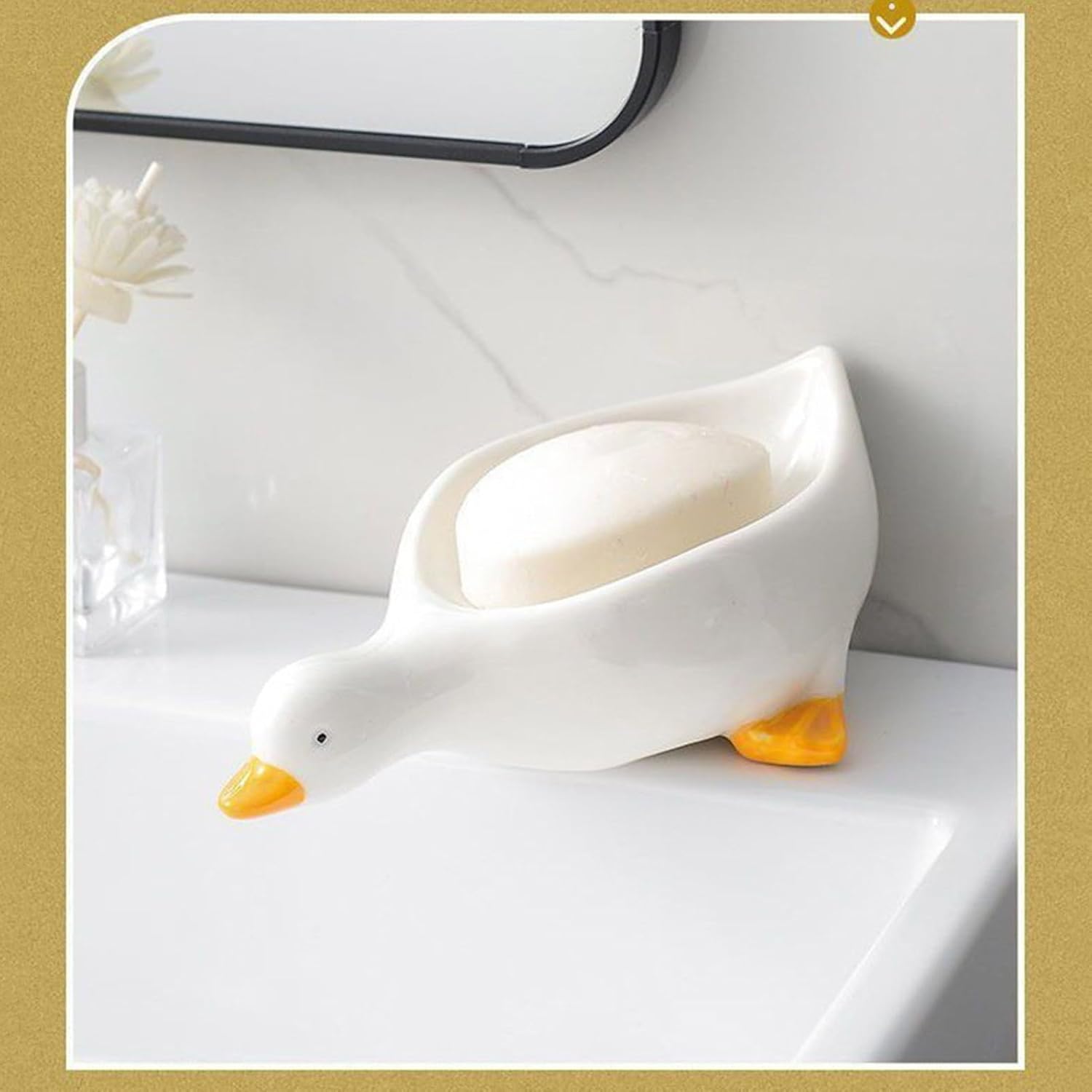 Cute Duck Soap Holder with Drainage for Shower